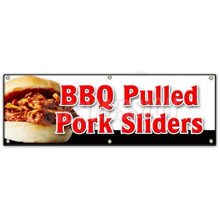 Signmission BBQ PULLED PORK SLIDERS BANNER SIGN barbeque bar-b-que smoked B-72 Bbq Pulled Pork Sliders